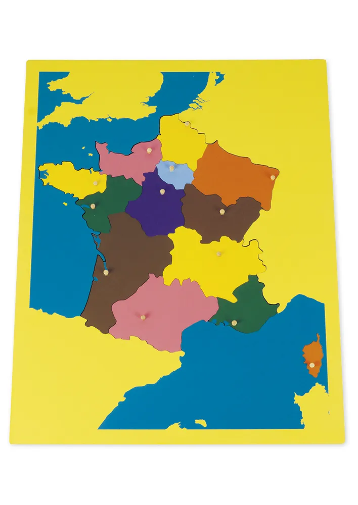 TimeTEX pusselkarta Frankrike "Montessori Premium"