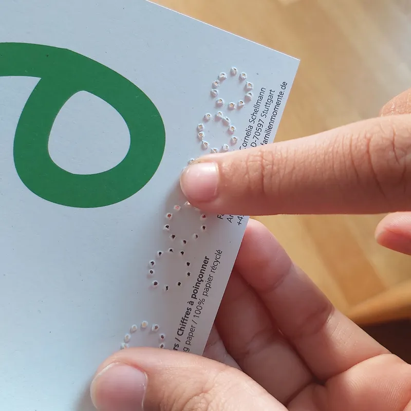 Prickelkarten "Zahlen 0-10", DIN A6, 22 Stück