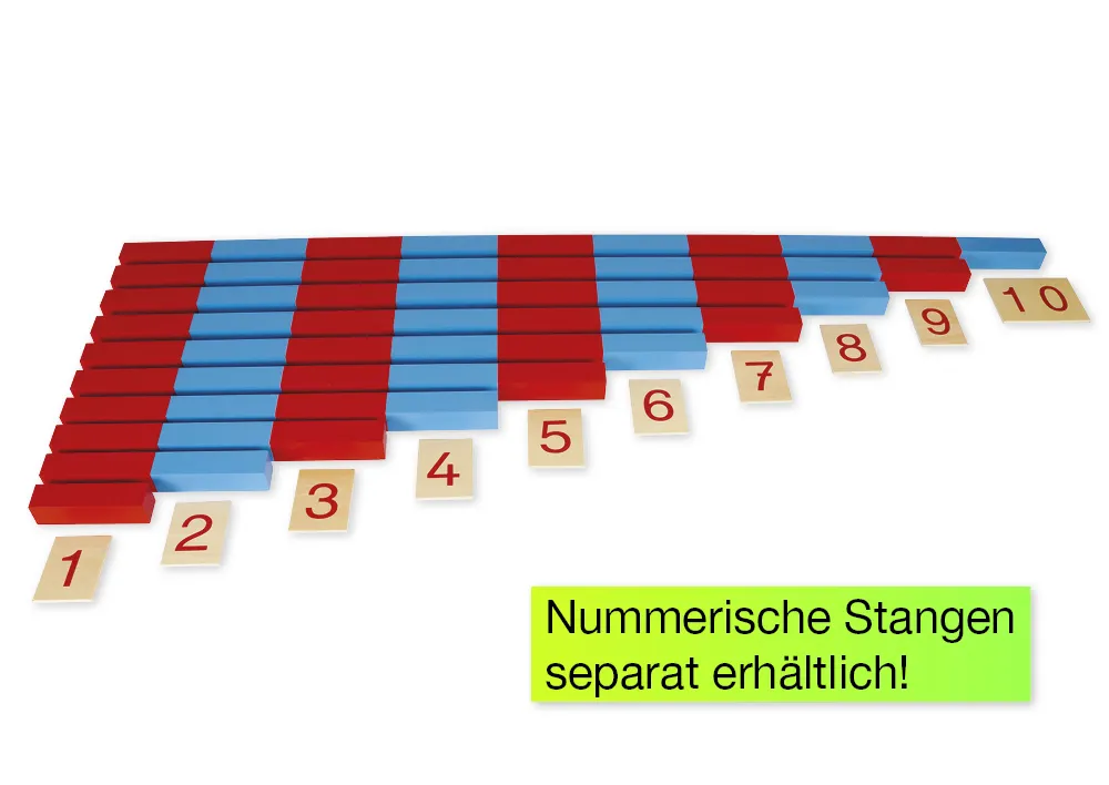 TimeTEX Satz Ziffern 1-10 auf Holzbrettchen "Montessori Premium"