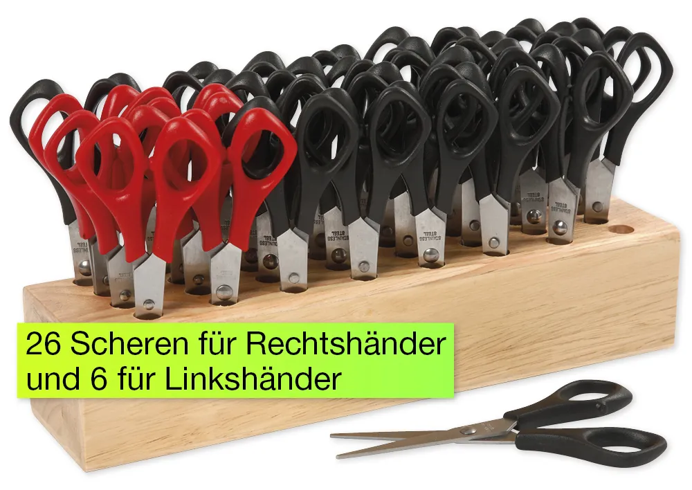 Scheren im Holzständer, 33-tlg.