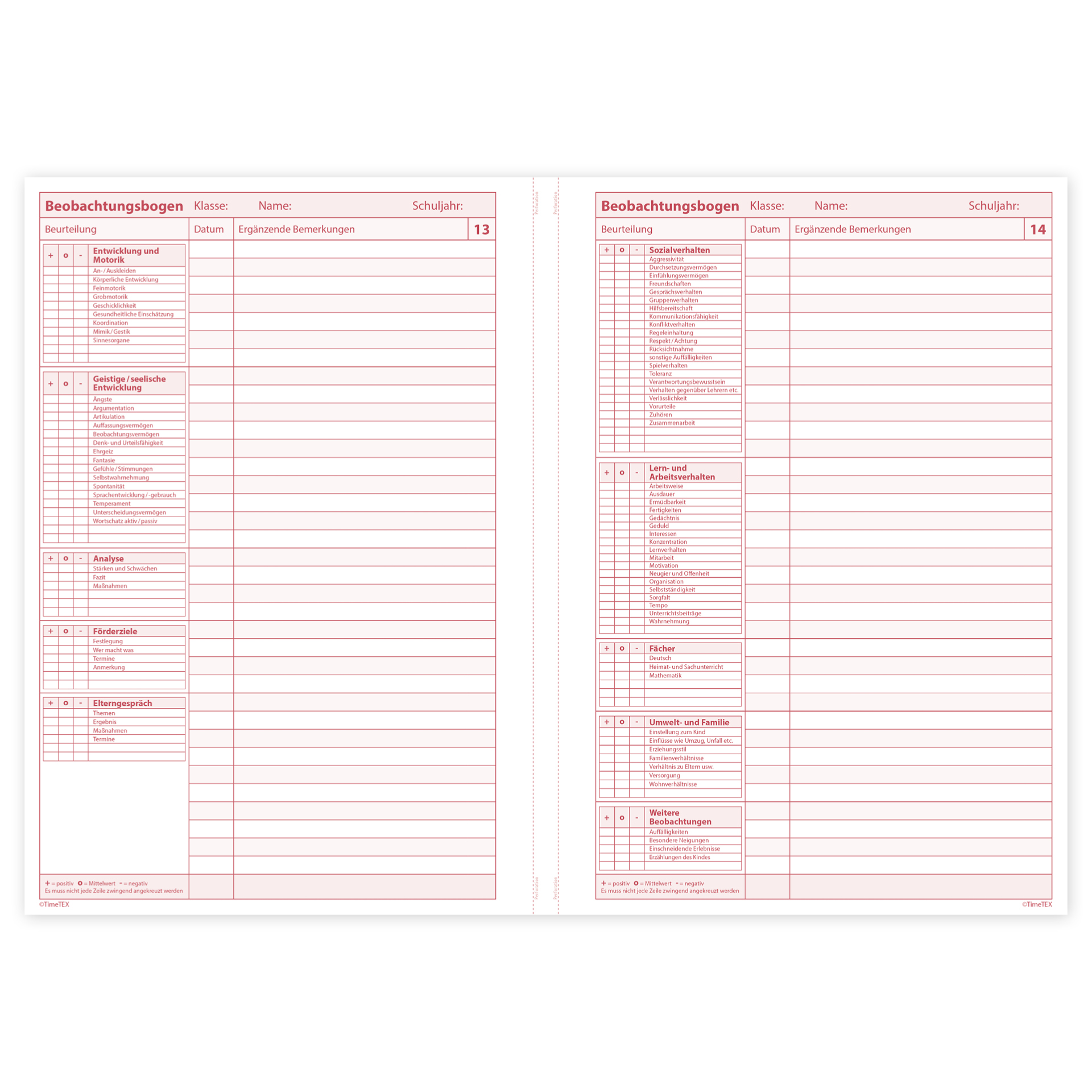 TimeTEX Heft Schüler-Beobachtung A4 TimeTEX Heft Schüler-Beobachtung A4