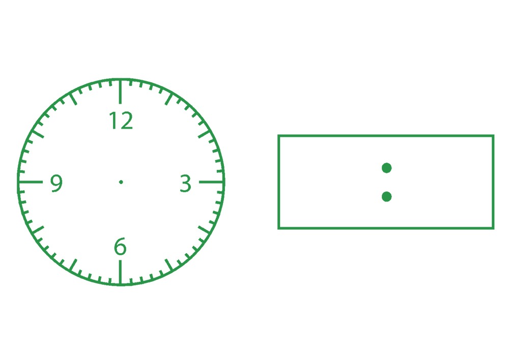 Siebdruck-Stempel "Perpetuum", "Uhrzeiten"