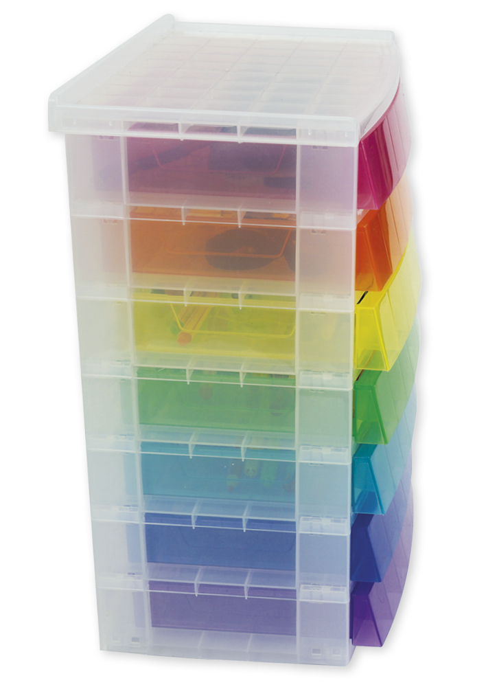 Boîte de rangement TimeTEX « arc-en-ciel », 7 tiroirs de 7 couleurs