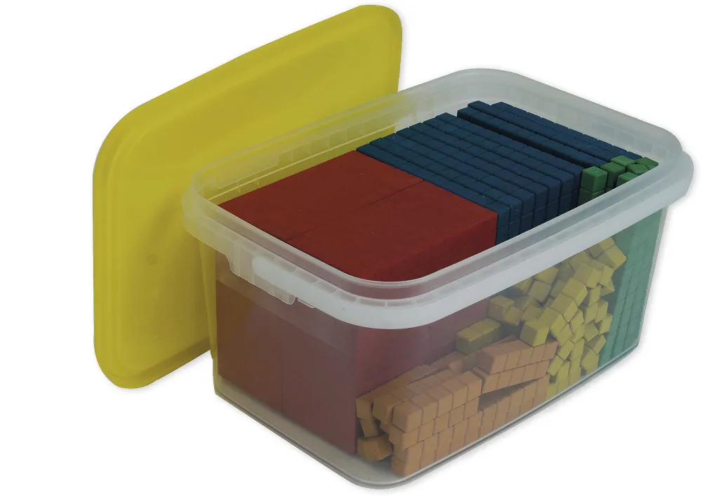 Dienes Grundsortiment, 141-tlg., Zahlenraum 1.000, farbig, in Stapel-Box