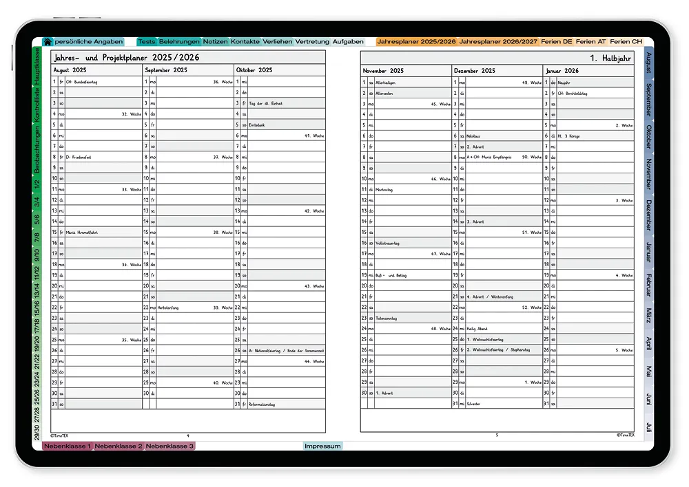 TimeTEX Digitaler Grundschul-Planer "Creativo" DigiPlan 2025/2026