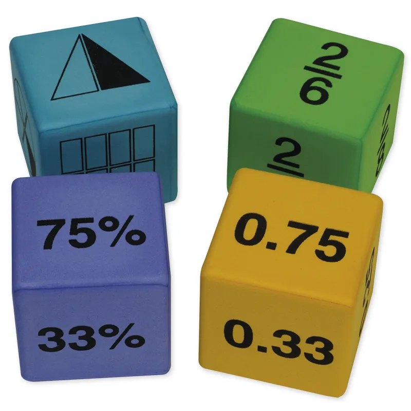 Set Flüster-Würfel "Bruch - Prozent - Dezimal", 4,3 cm, 16-tlg.