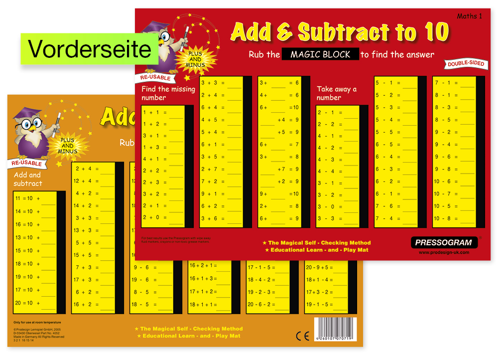 TimeTEX Zaubertafel "Mathematik" Englisch Zahlenraum bis 20