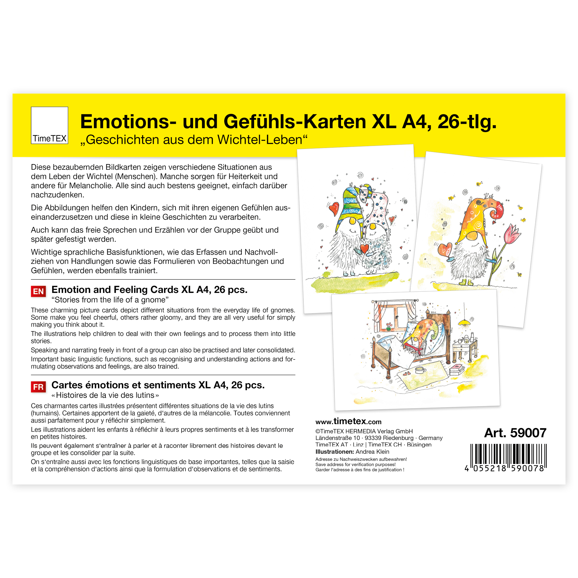 Hagemann Emotions- und Gefühls-Karten XL A4 "Geschichten aus dem Wichtel-Leben", 26-tlg.
