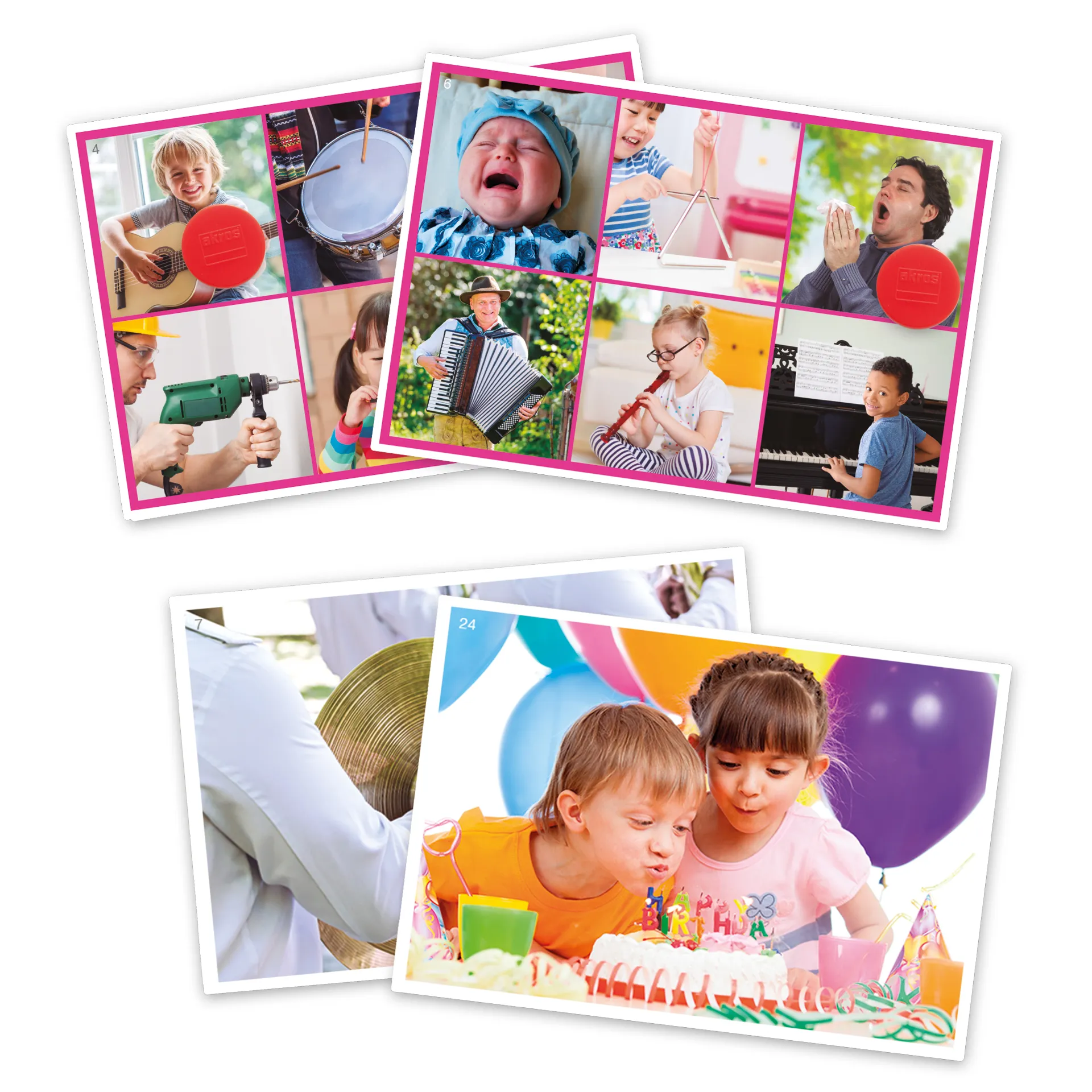 Lernspiel "Geräusche- und Musik-Instrumente Bingo", 176-tlg.