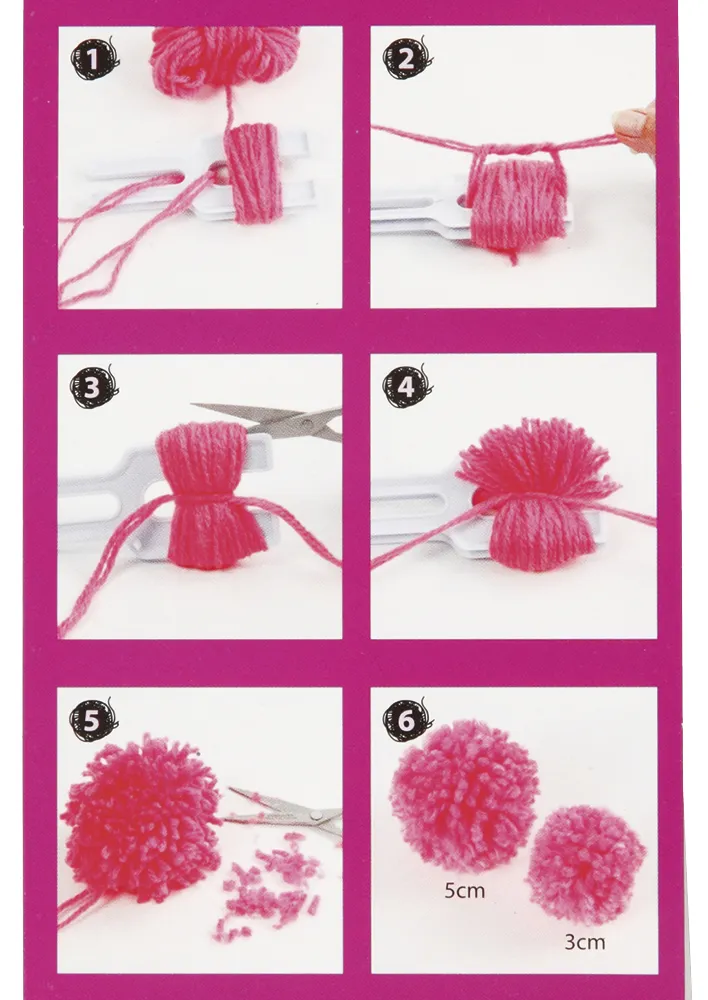 Pompon-Schablone, 12x5 cm