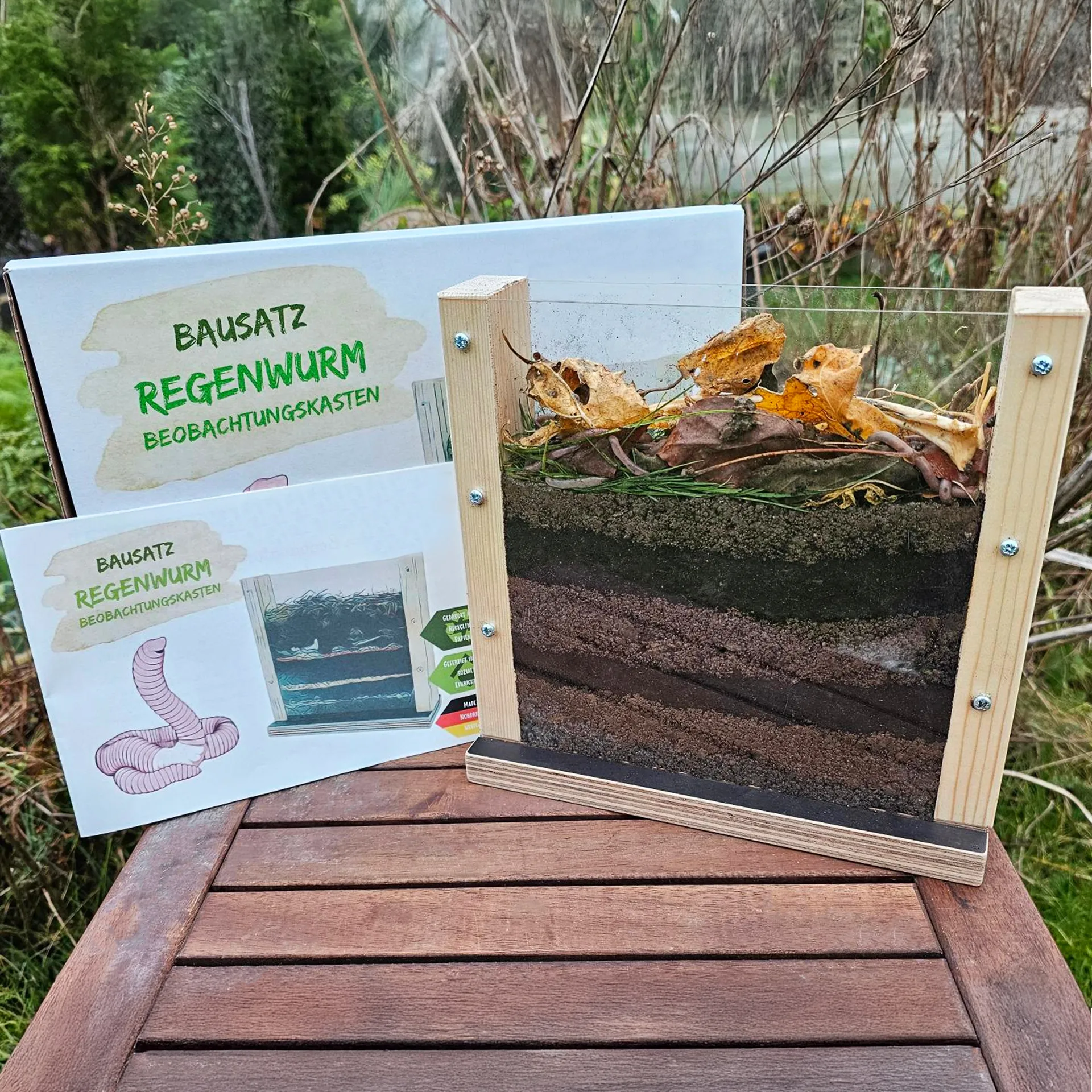 Beobachtungs-Kasten "Regenwürmer", Bausatz