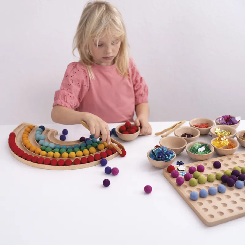 Regenbogen-Brett aus Holz, 45x22 cm