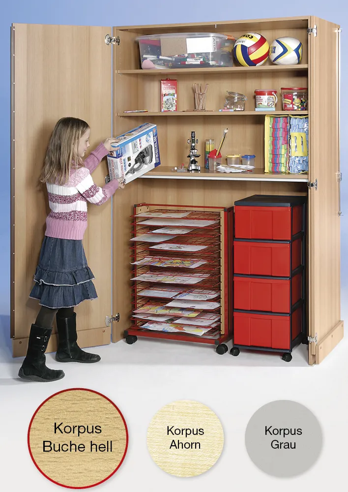 Garagen-Hochschrank XL, Extratiefe, Trocknungswagen A2, Roll-Container