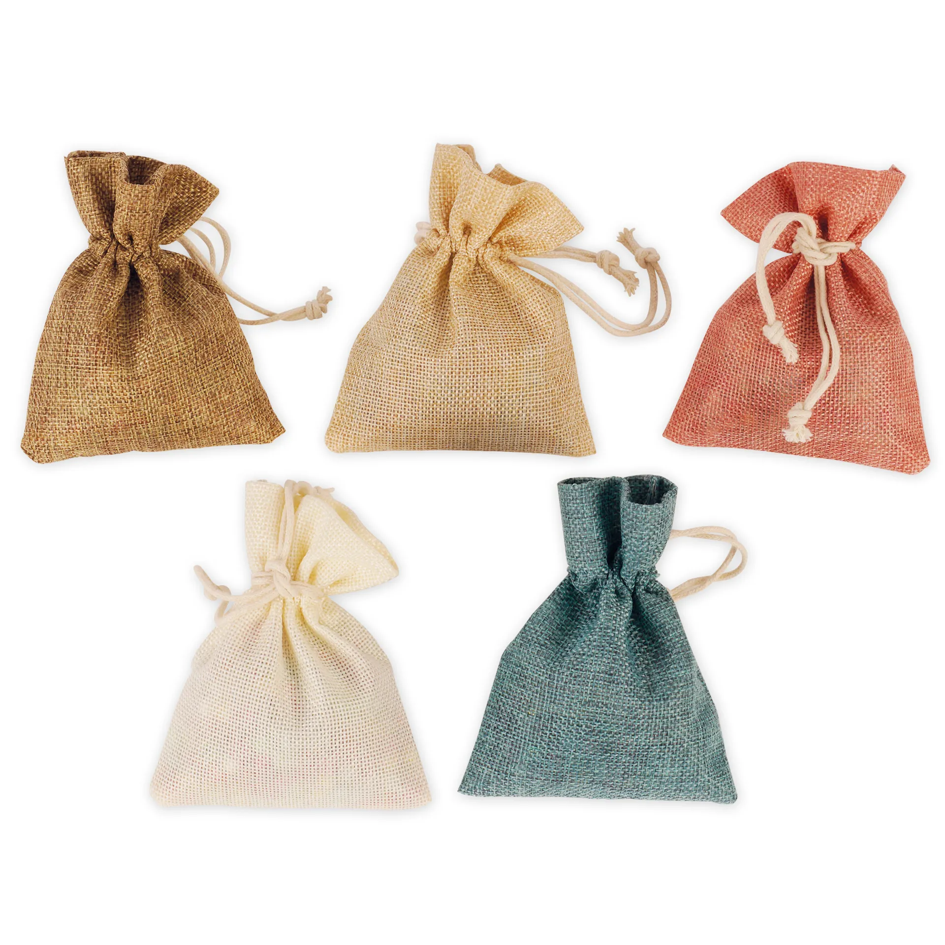 Stoffbeutel in Juteoptik, pastell, 10 Stück
