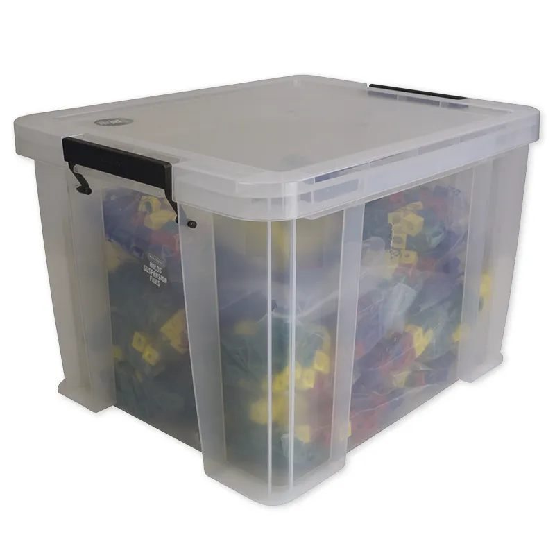 Klassensatz Steckwürfel rot/blau/grün/gelb, 21-tlg., in Stapel-Box
