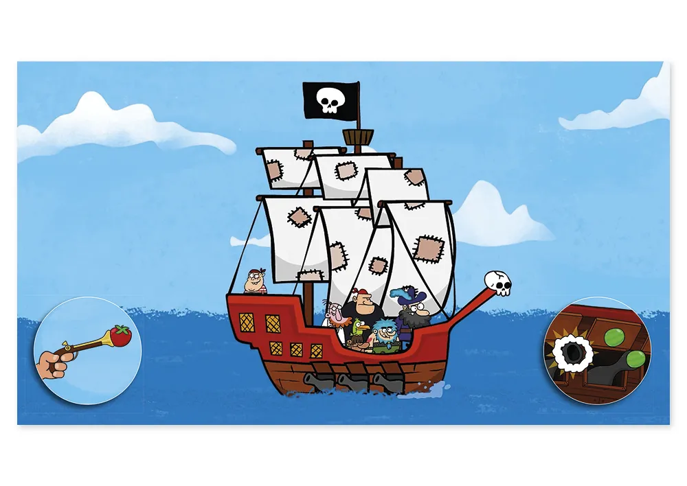 Buch "Die Piraten", 14 Seiten, Kniebuch mit Musik-CD
