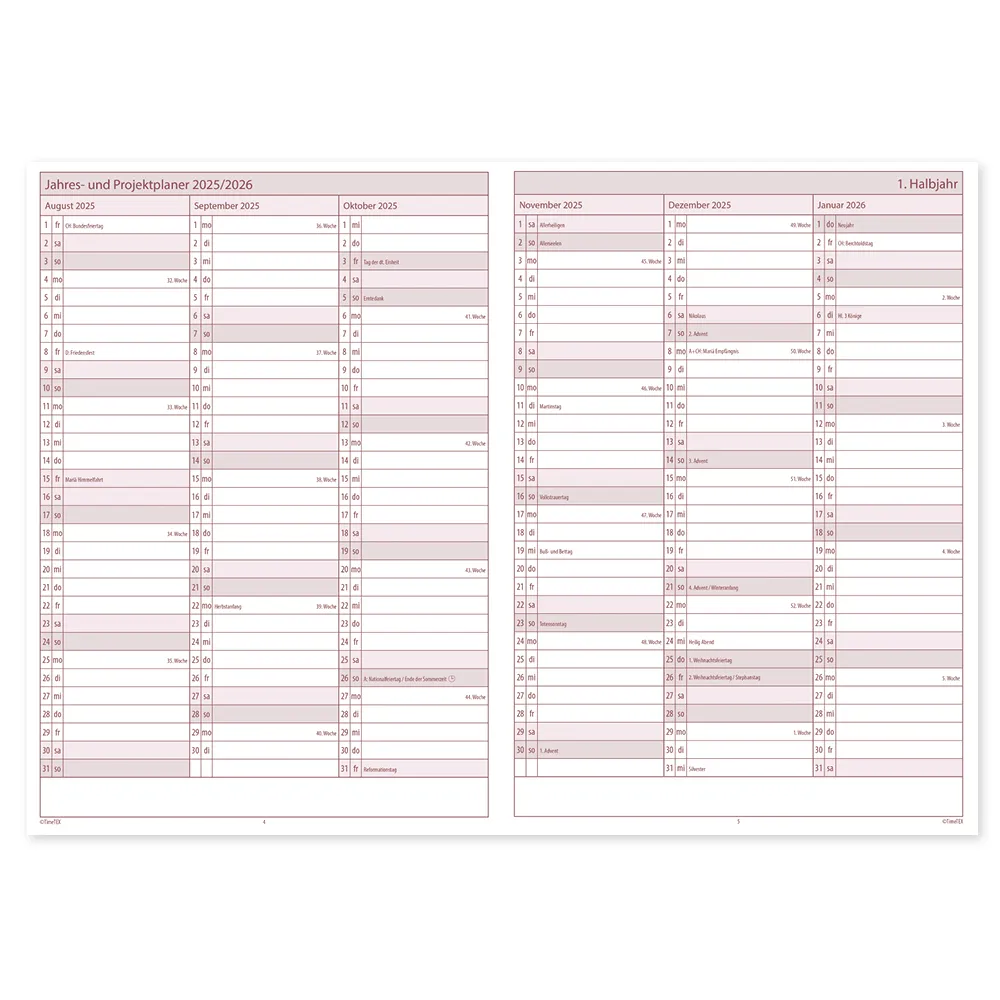 TimeTEX Schulleitungs-Planer A4-Plus, 2026/2027