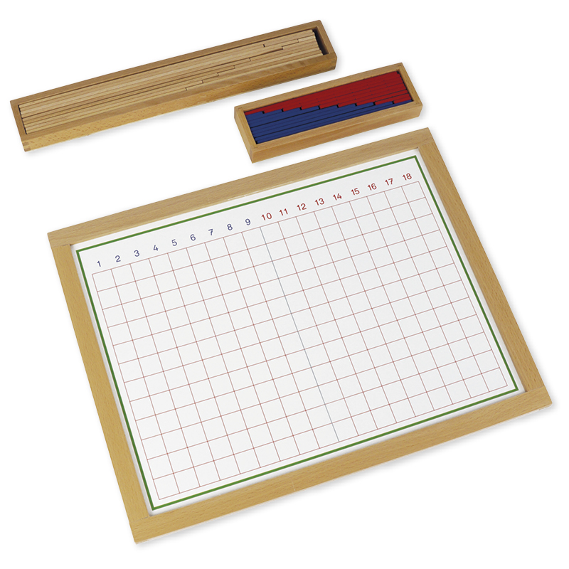 TimeTEX Streifenbrett zur Subtraktion, im Holzrahmen "Montessori Premium"