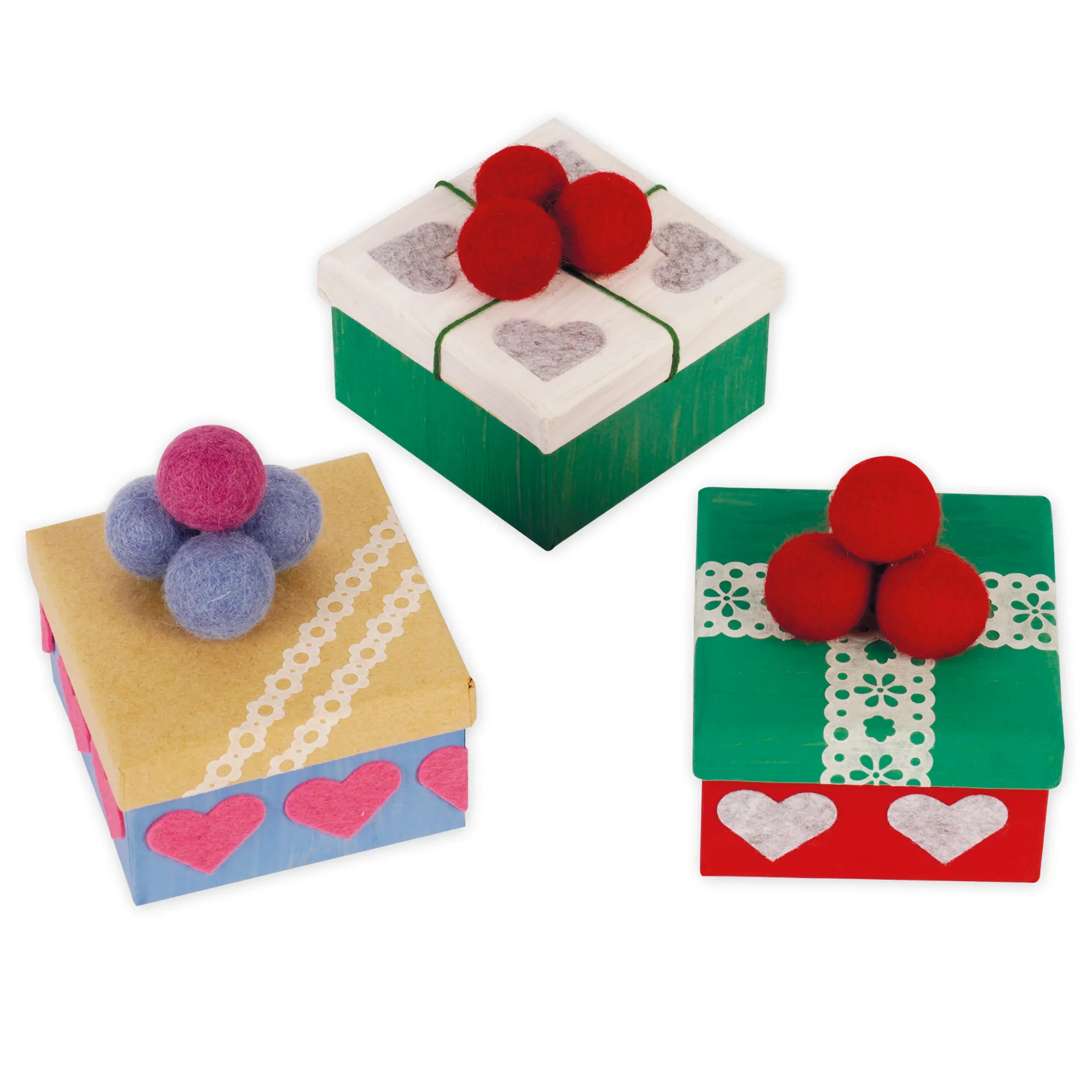 Pappboxen eckig, 10 Stück