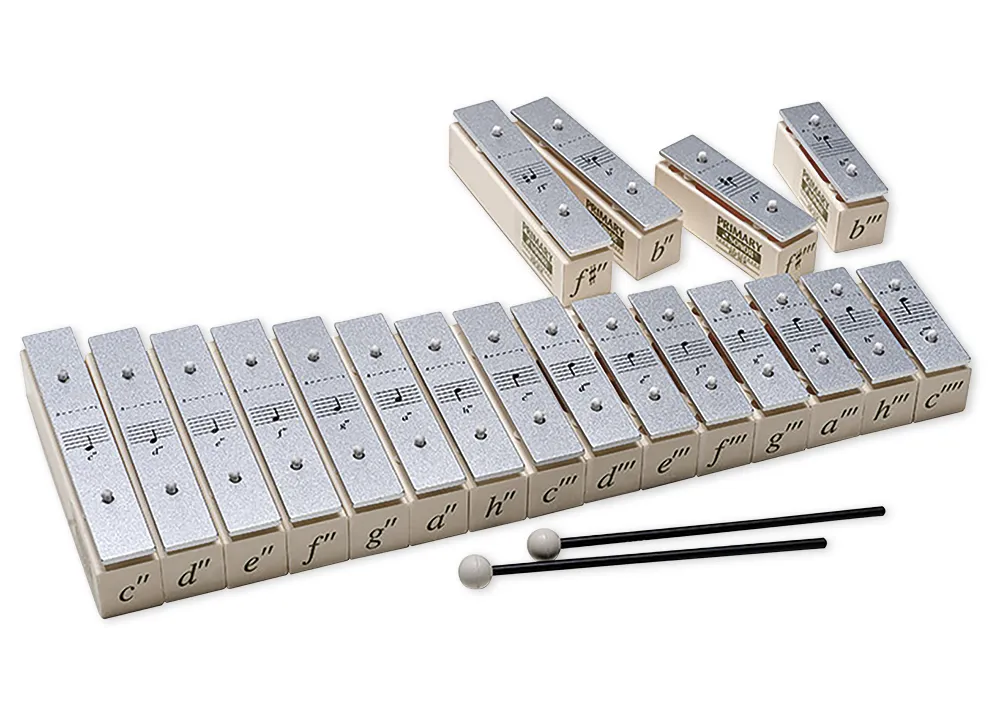 SONOR Klingende Stäbe, Sopran c2-c4 + fis2, b2, fis3, b3, mit Notenlinien, KSP30 M1 DE Primary Serie