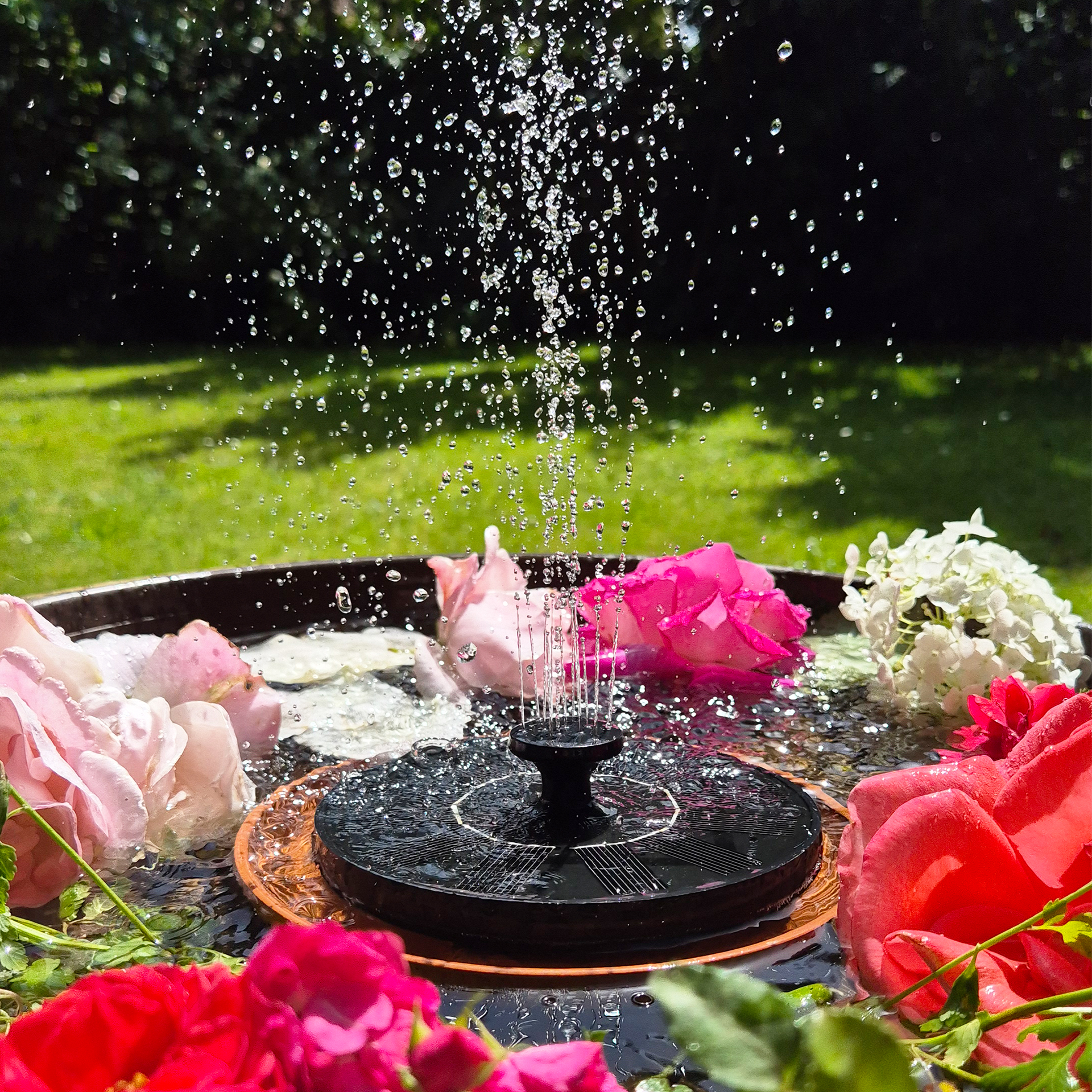 Solar-Brunnen mit 5 Aufsätzen