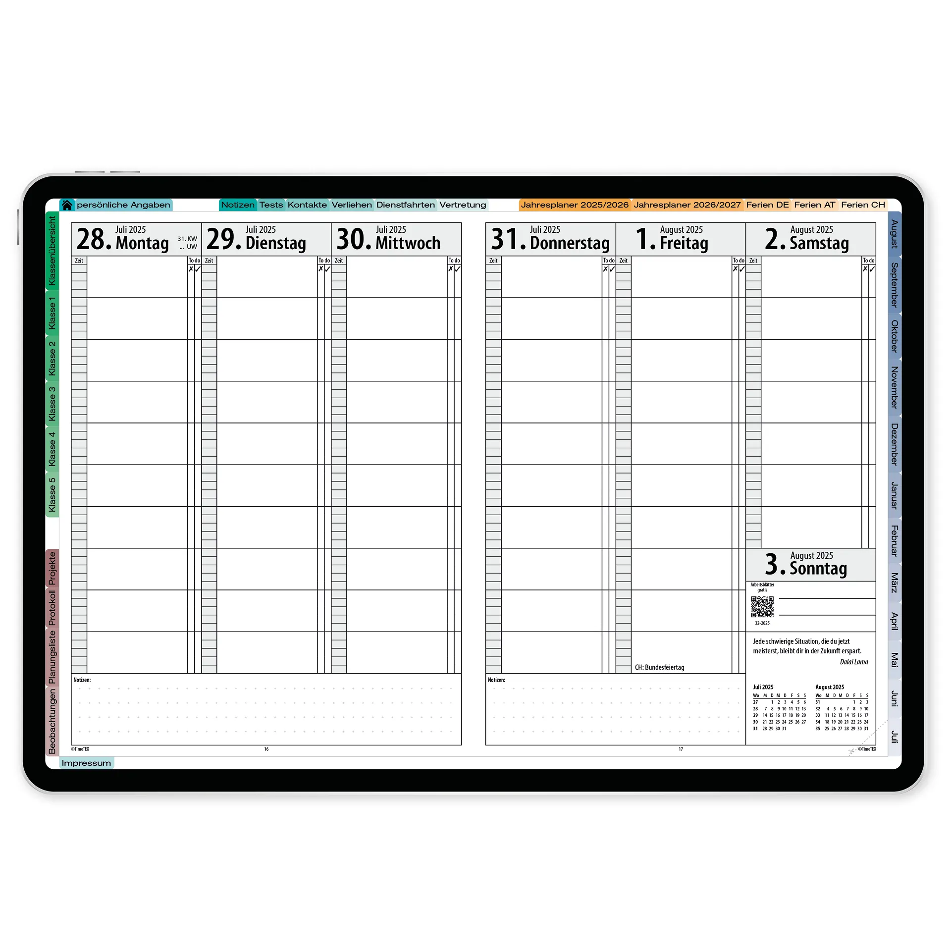 TimeTEX Digitaler Schulleitungs-Planer DigiPlan 2026/2027