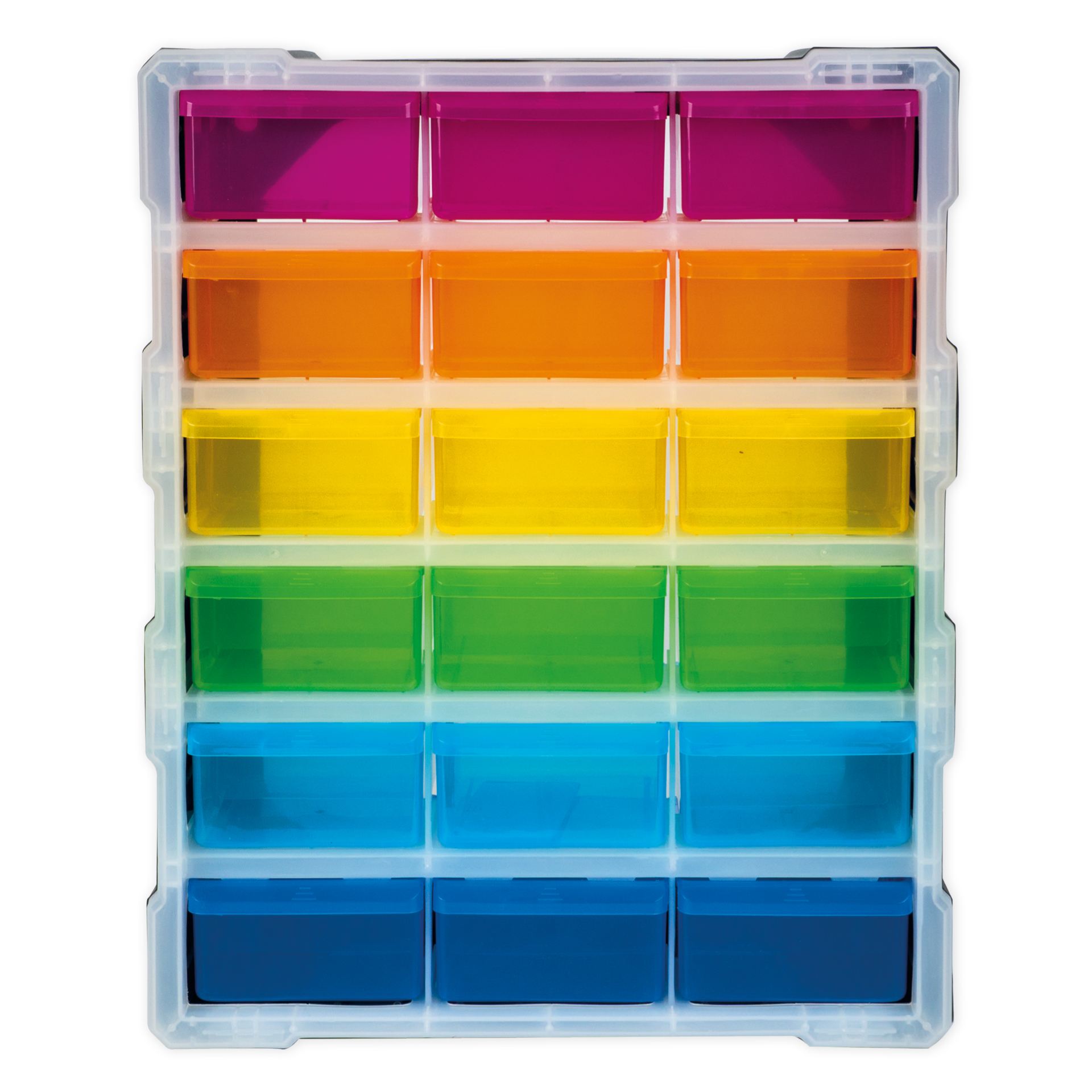 TimeTEX Schubladen-Box "Regenbogen", 6-farbig mit 18 Schüben