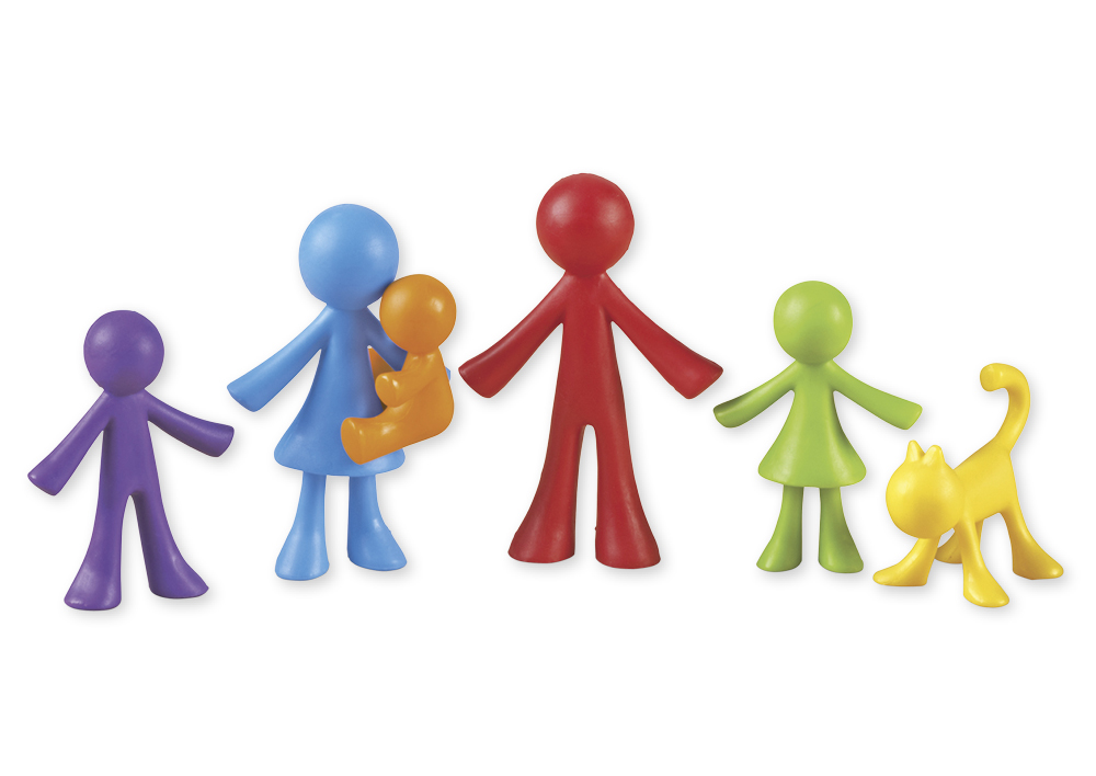 TimeTEX Set Familien-Figuren farbig sortiert, 72-tlg., in Dose