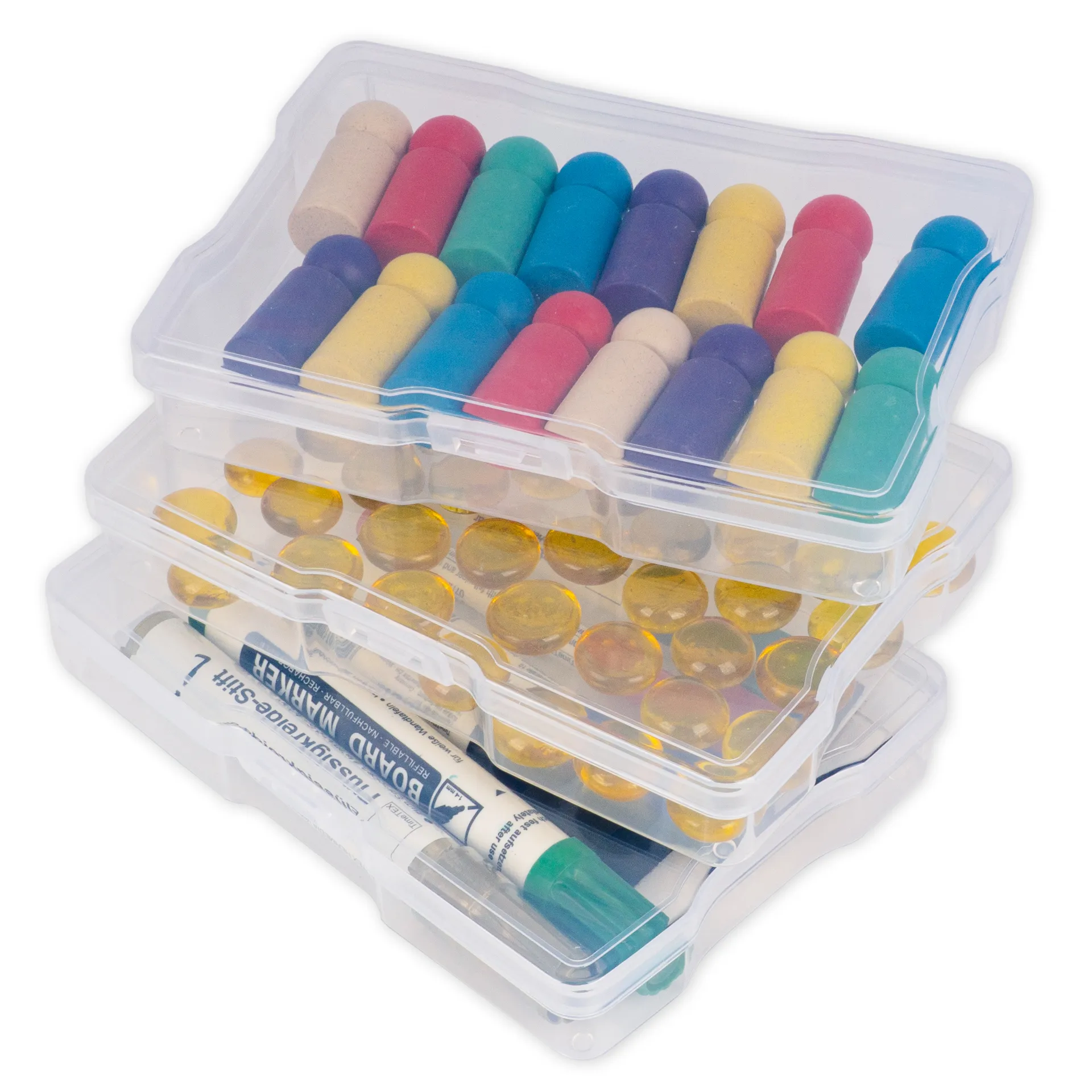TimeTEX Klappdeckel-Boxen im Koffer, transparent, 17-tlg.