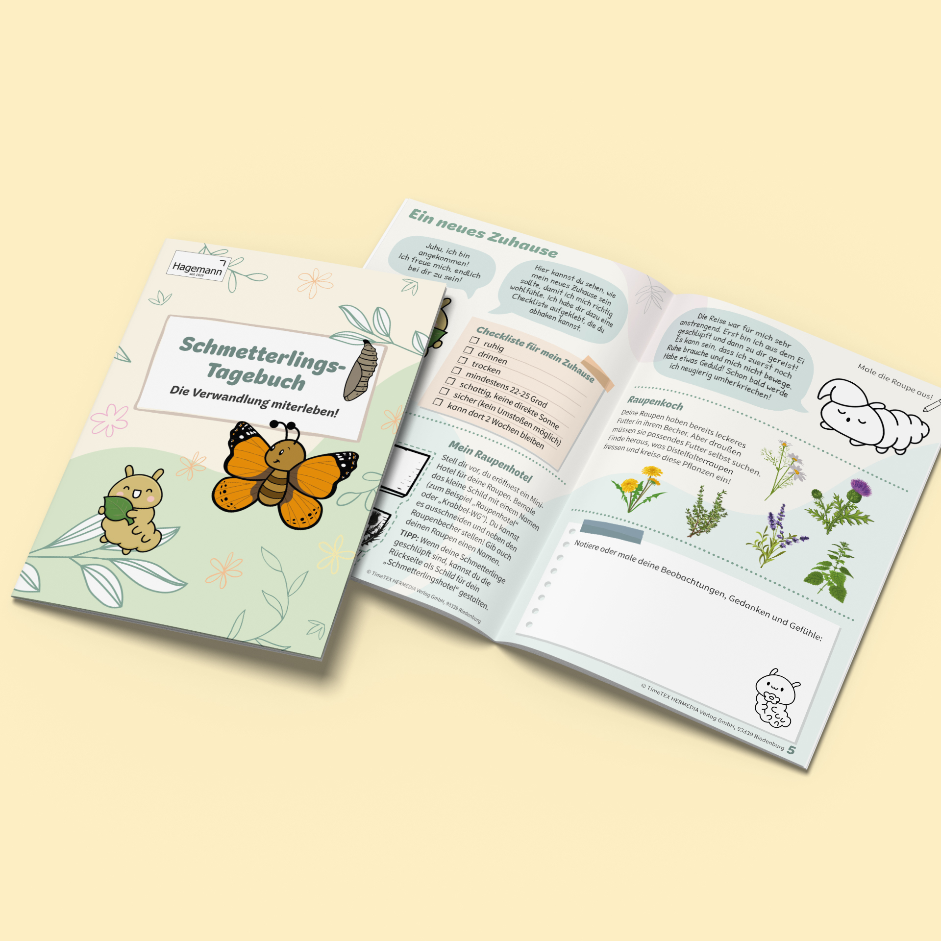 Hagemann Schmetterlings-Tagebuch A5, 36 Seiten