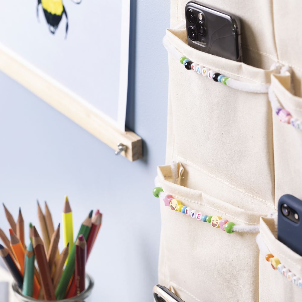 Material-Taschen-Vorhang aus Canvas, 24 Taschen, 93x60 cm Material-Taschen-Vorhang aus Canvas, 24 Taschen, 93x60 cm