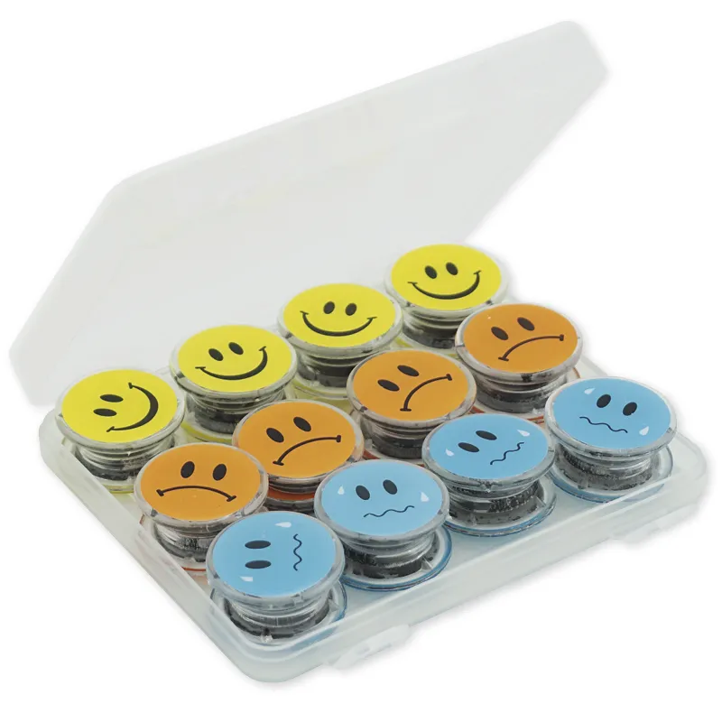 Magneter självhäftande set "ansikten", 35 mm ø, 24 st. inkorg