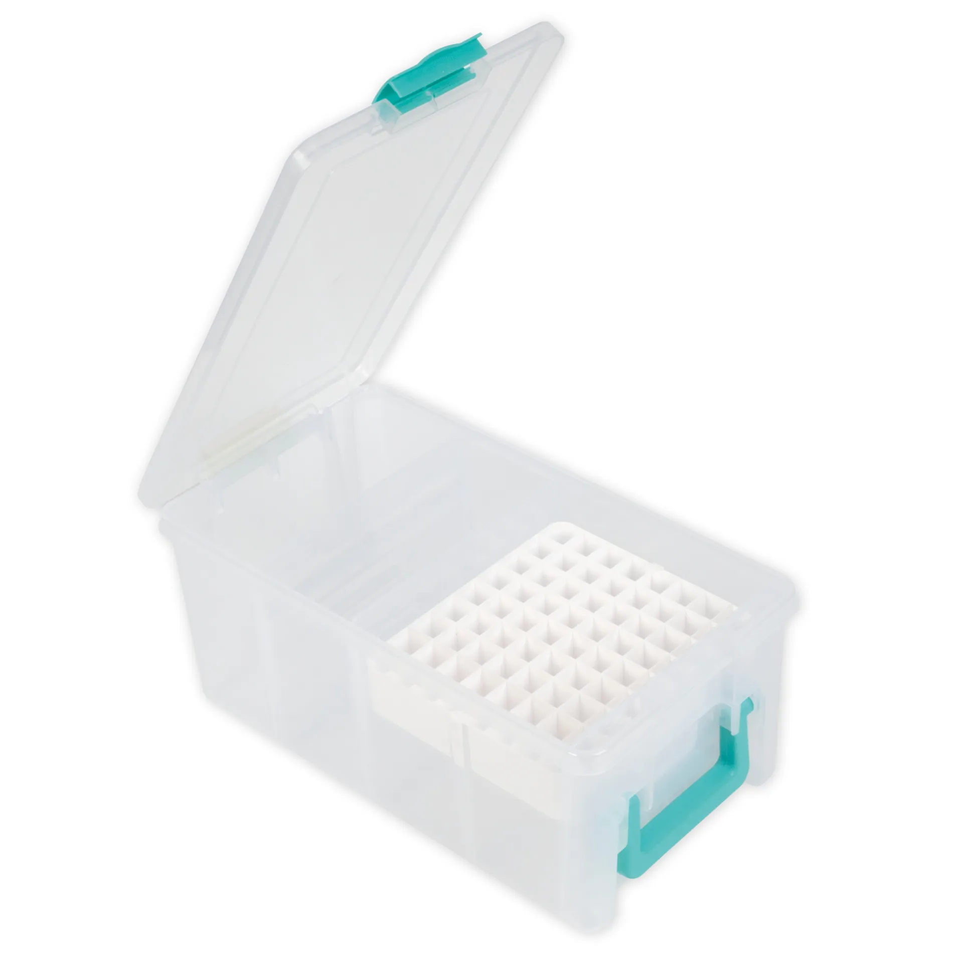 TimeTEX boks med hængslet låg og blyantindsats, transparent