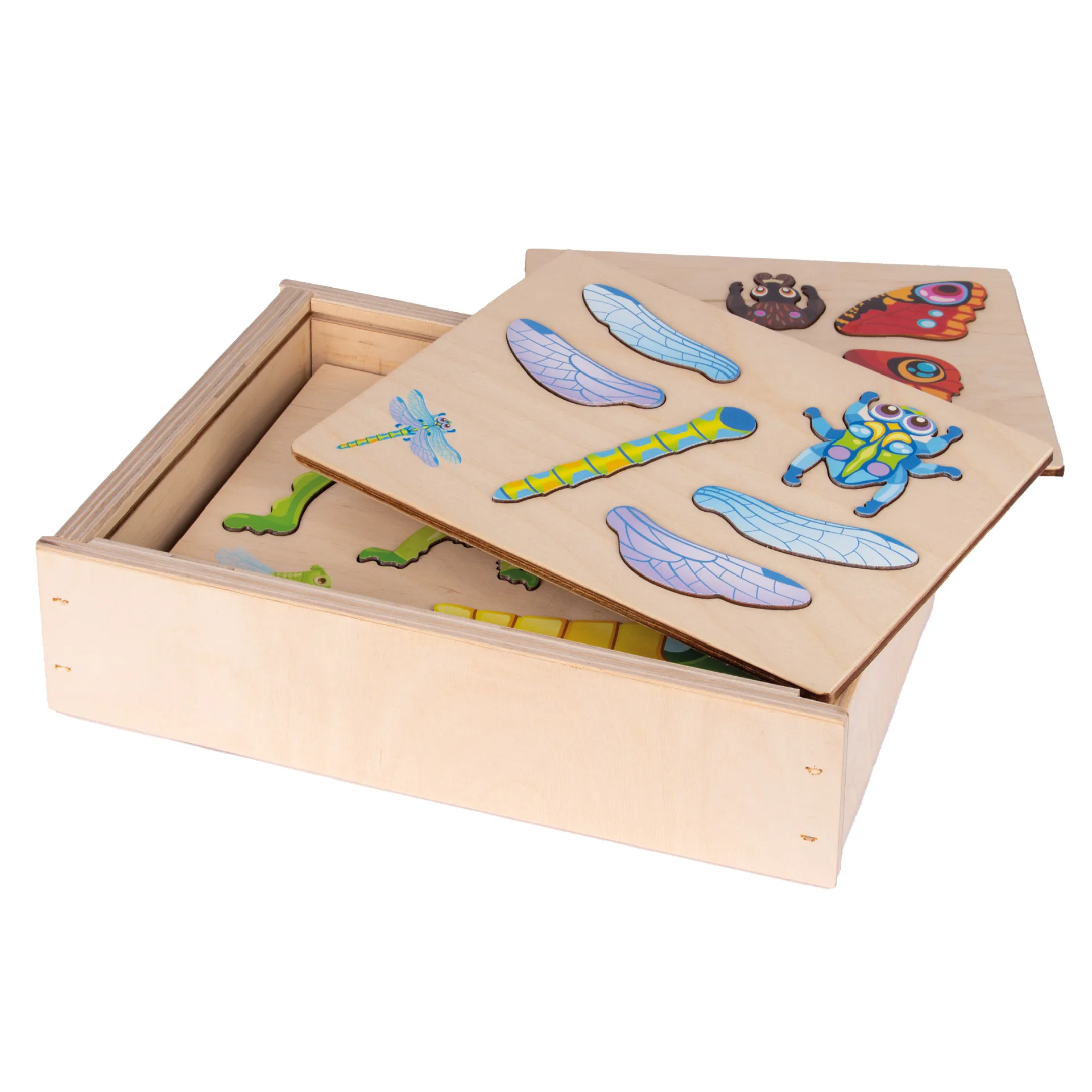 Magnet-Puzzle "Insekten" aus Holz, 45-tlg.
