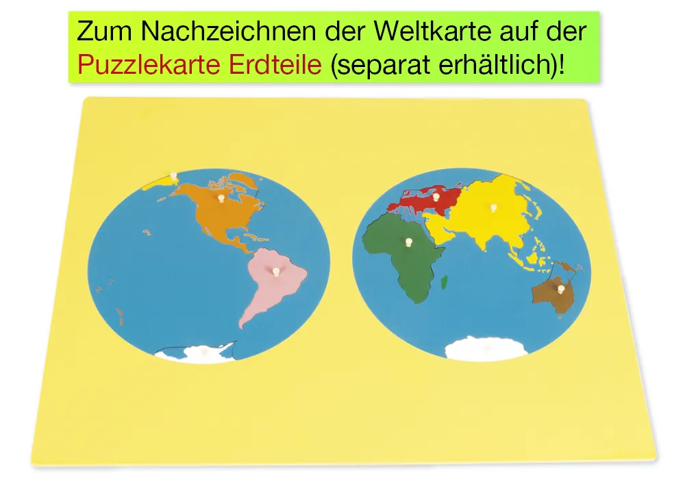 TimeTEX Puzzle Map Kontinenter "Montessori Premium"