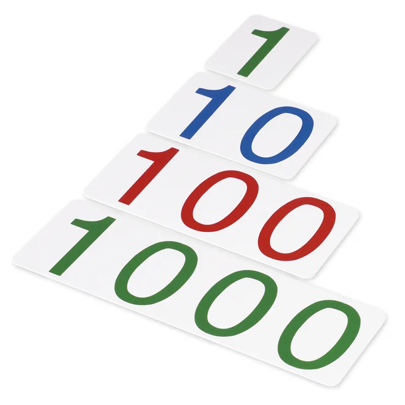 TimeTEX Zahlenkarten gross, 1-1.000, Kunststoff "Montessori Premium"