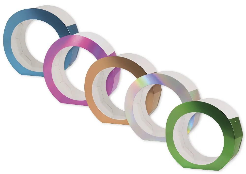 Laternen aus Metallic-Karton, 19 cm ø, 5 Stück farbig sortiert