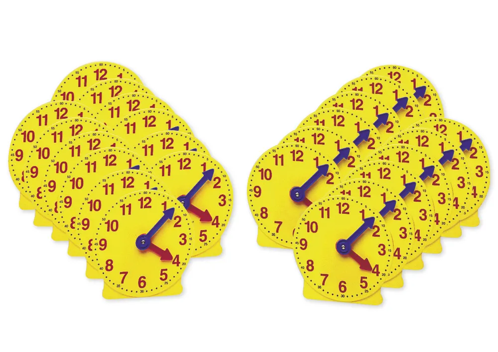 Lern-Uhren-Satz 1-12 mit drehbarem Minutenzeiger