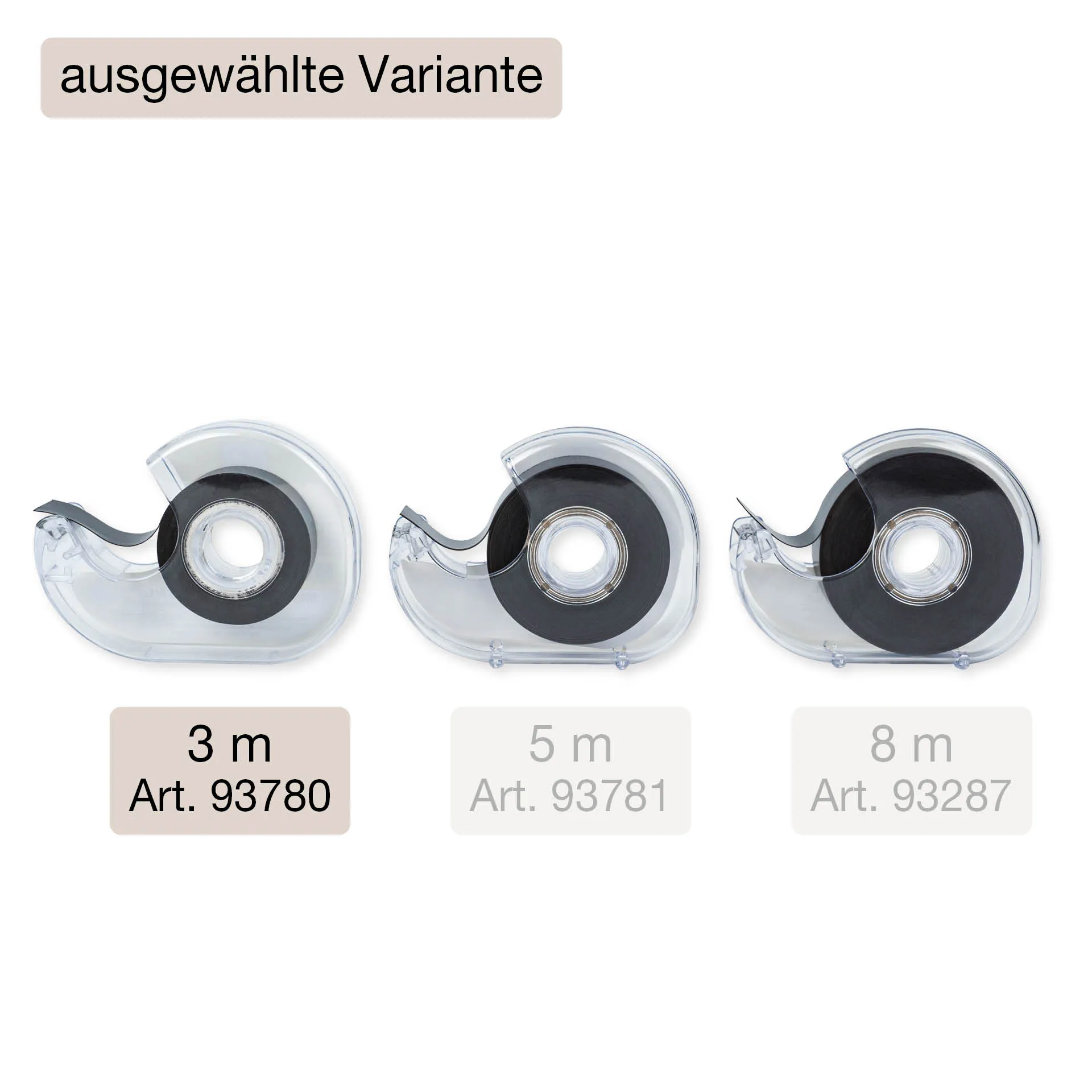 Magnet-Streifen-Abroller, selbstklebend, 19 mm, 3 m