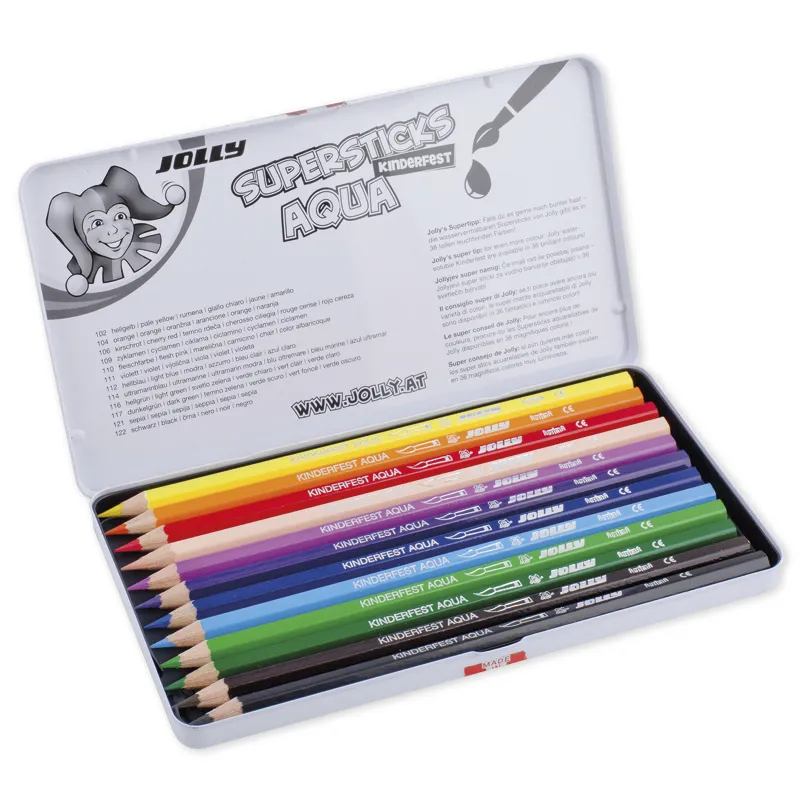 JOLLY Supersticks AQUA im Metall-Etui, 12-tlg.