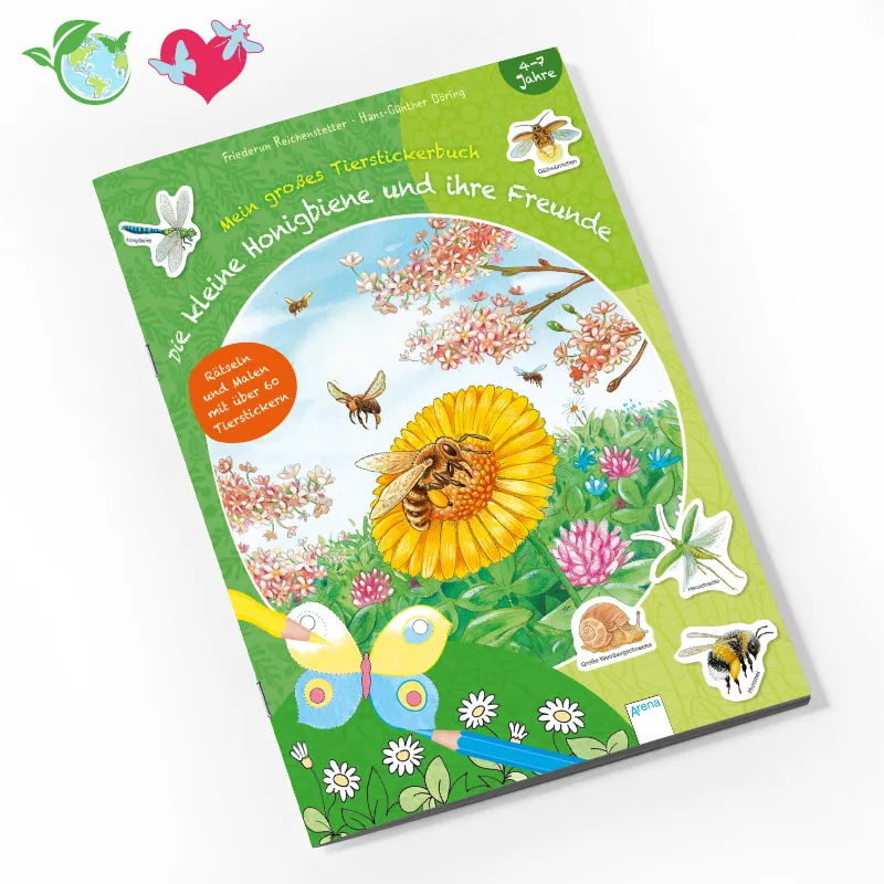 Buch "Die kleine Honigbiene und ihre Freunde", 24 Seiten mit 60 Aufklebern