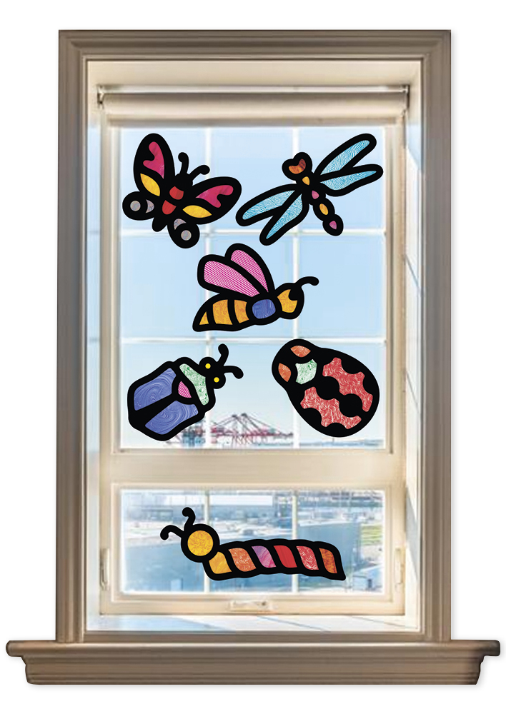 Transparentpapier-Rahmen "Insekten", 24 Stück