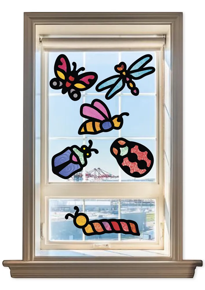 Transparentpapier-Rahmen "Insekten", 24 Stück