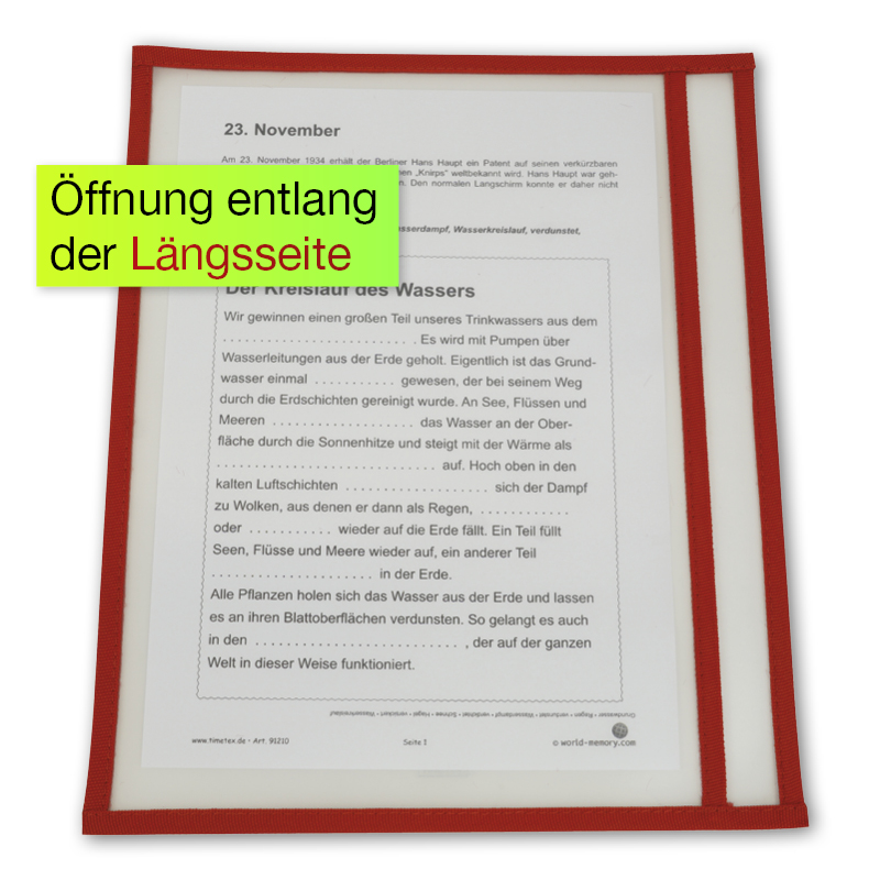 Lærings- og samletaske A4-Plus landskab, med farvet kant, 10 stk