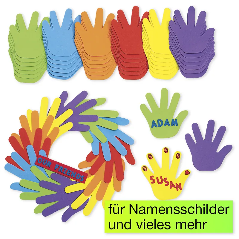 Moosgummi-Hände, 150 Stück