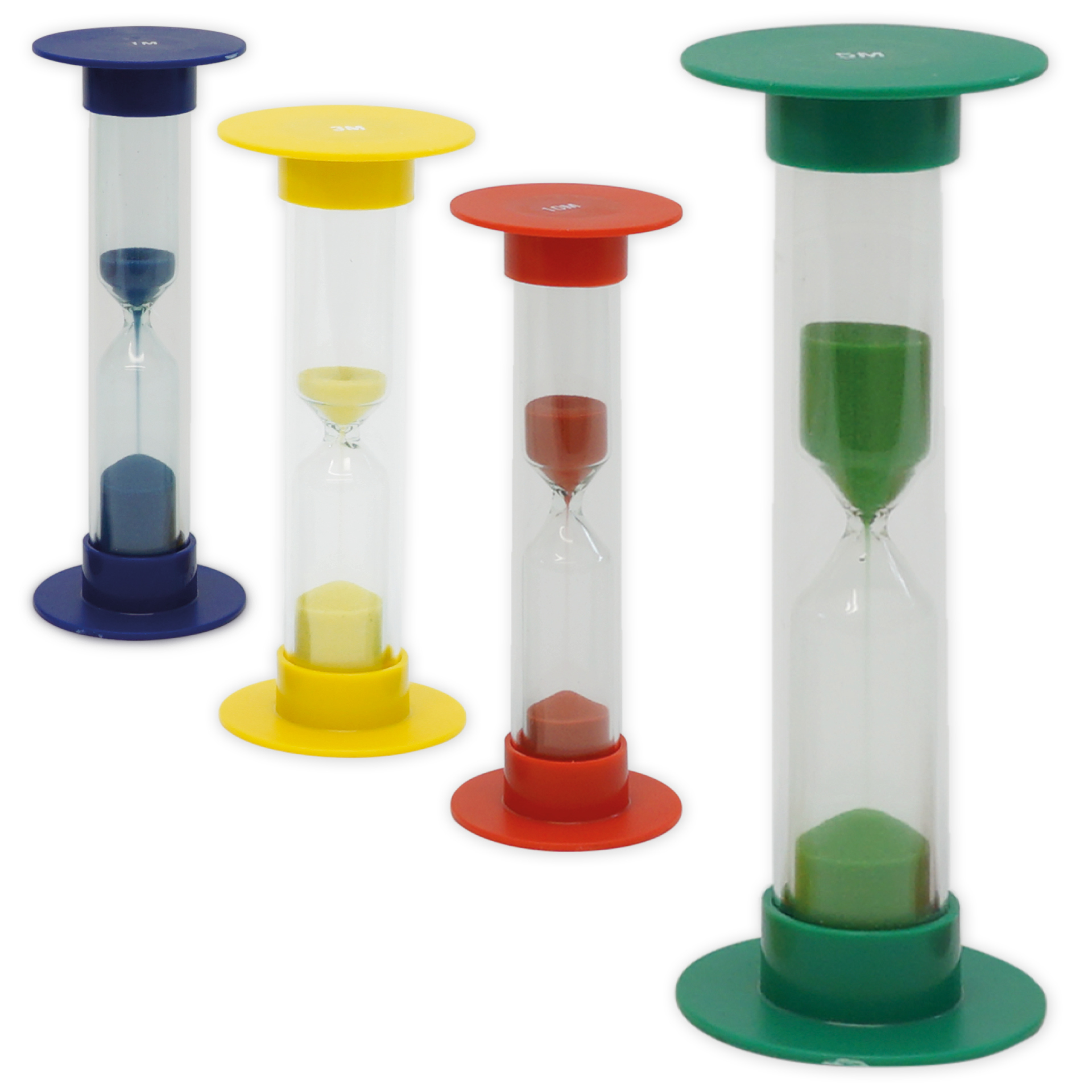 TimeTEX Sanduhren-Set 5-tlg., 10cm hoch, 2,5cm ø (1 Zeiteinheit)