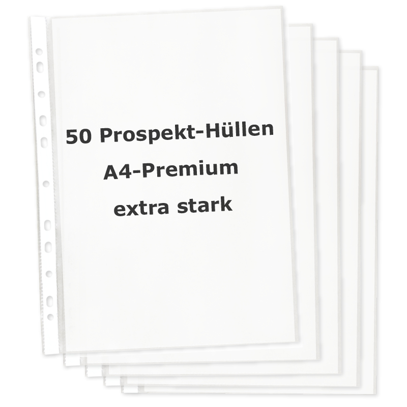 TimeTEX Prospekt-Hüllen A4 Premium, extra stark, 50 Stück