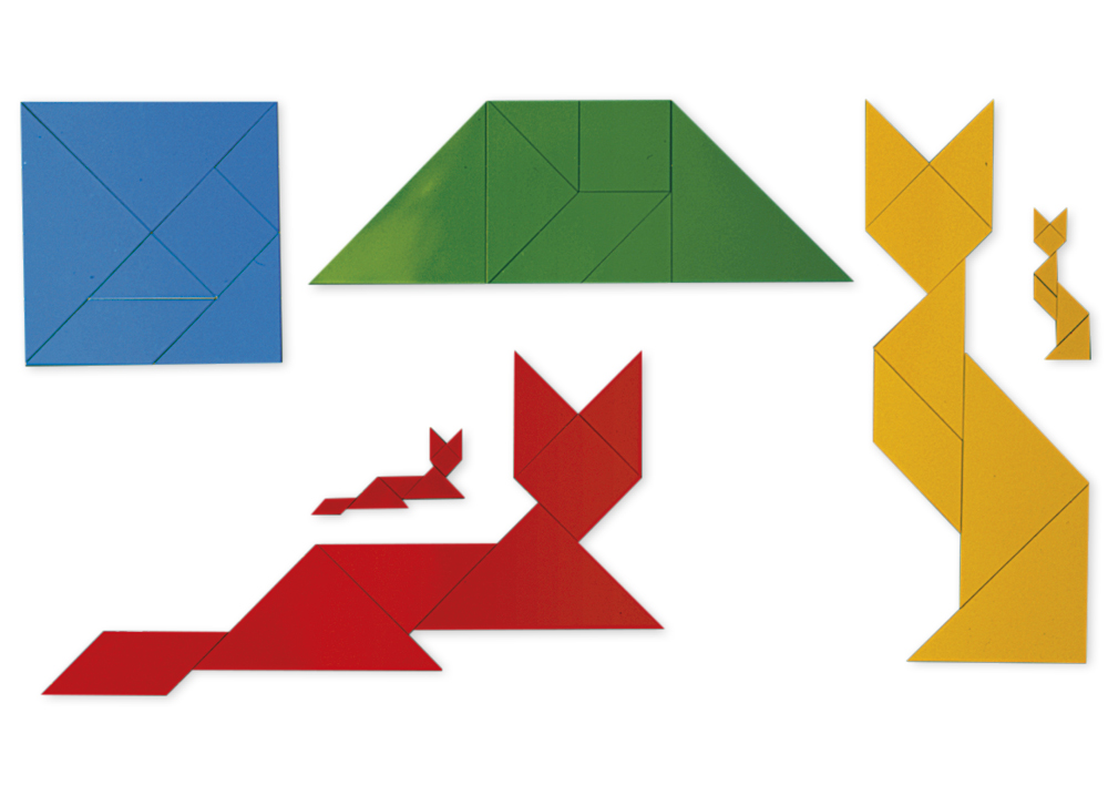 Tangram för demonstrationsmagnet, 28 delar, ca. 20x20 cm