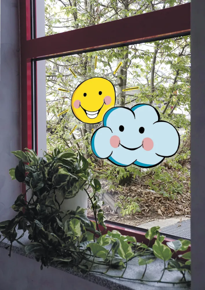 Set Wetter-Fensterfolien A3, 6-tlg., statisch