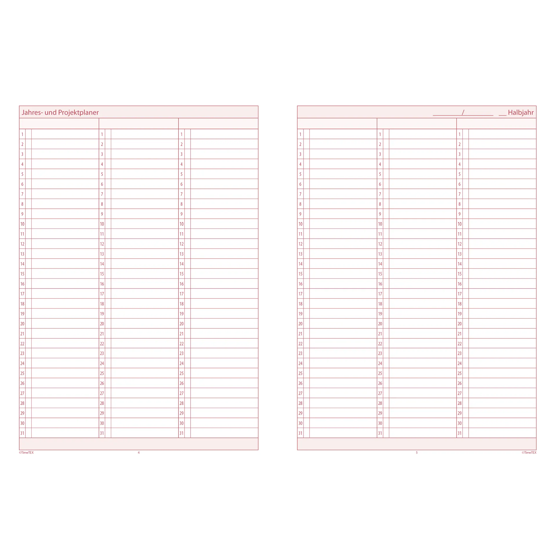 TimeTEX Referendariats-Planer "Documento lose Blatteinlage", A4